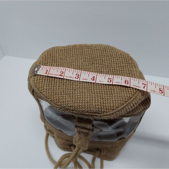 Mary Kay Jute Vintage Backpack Barrel Bag Sac Clear Boho Bag Summer Concert Show - Picture 9 of 9